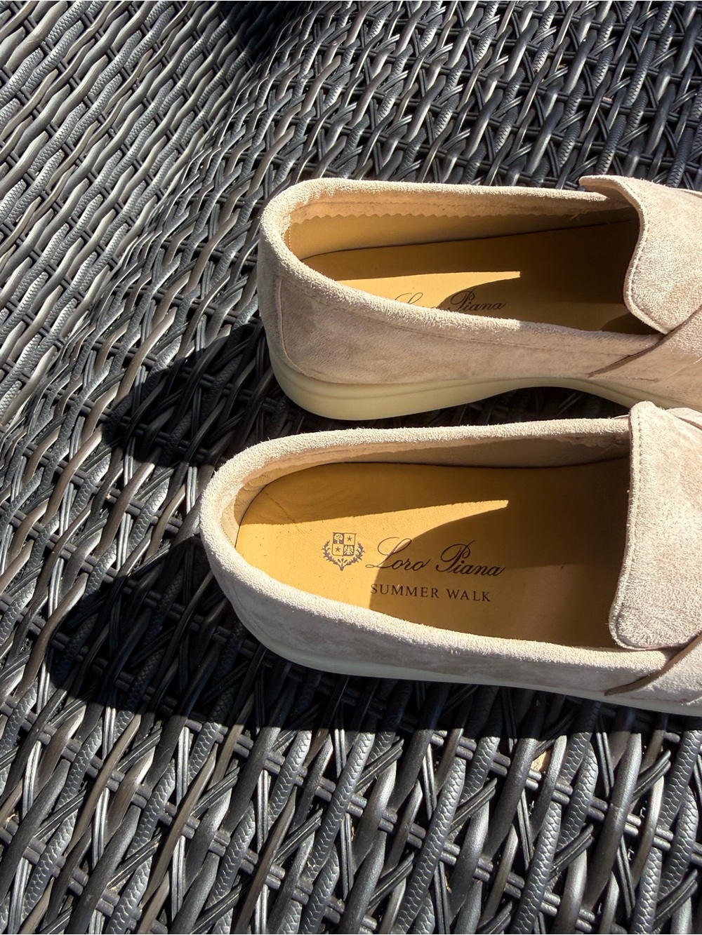 Loro Piana Beige Suede Loafers with Silver Metal Bit - Picture 3 of 6